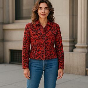 Candy Couture Red Cotton Jacket